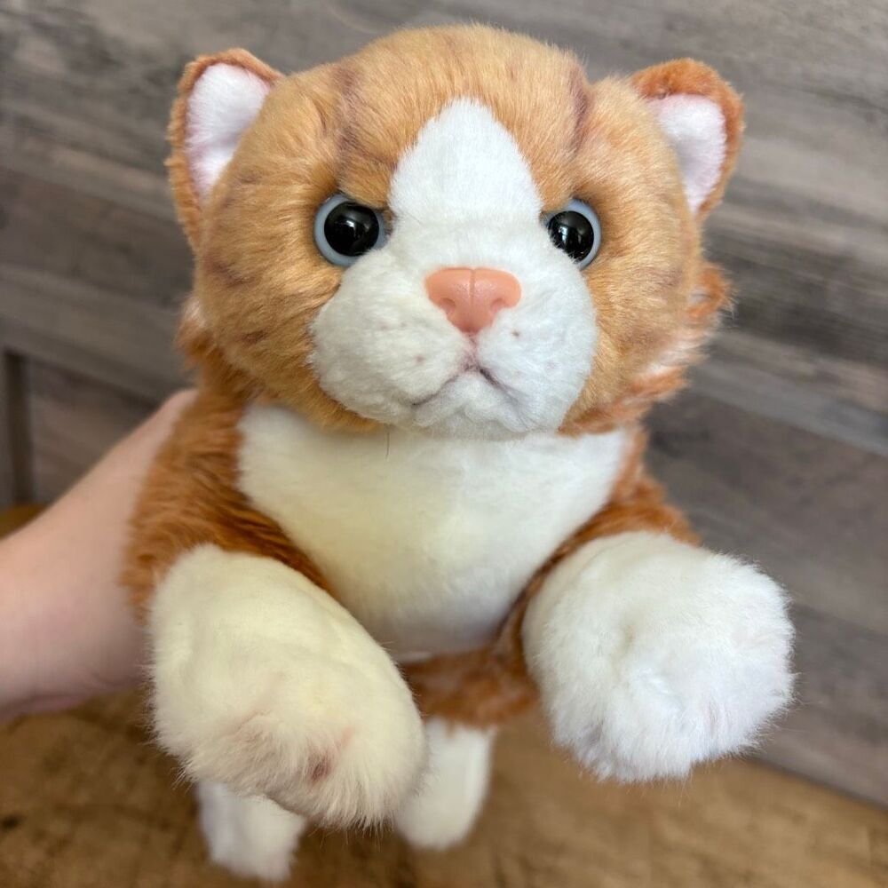 GUND Gundimals Laying Ginger Cat 4028937 11" Orange Tabby Kitten Plush Stuffed A